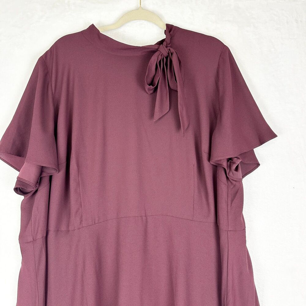 Talbots RSVP Hadley Crepe Fit & Flare Dress Size 22W NWT Flutter Sleeve Flaw - Picture 5 of 9